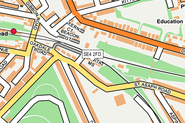 SE4 2FD map - OS OpenMap – Local (Ordnance Survey)
