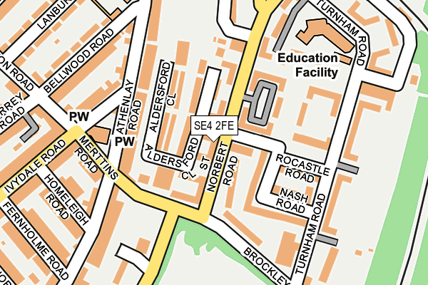 SE4 2FE map - OS OpenMap – Local (Ordnance Survey)
