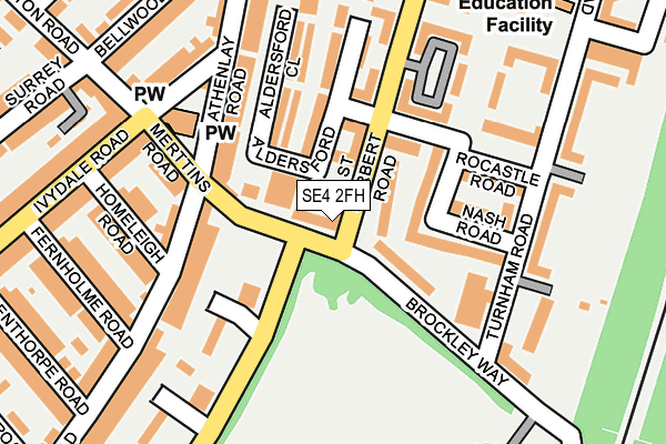 SE4 2FH map - OS OpenMap – Local (Ordnance Survey)