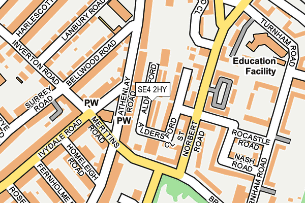 SE4 2HY map - OS OpenMap – Local (Ordnance Survey)
