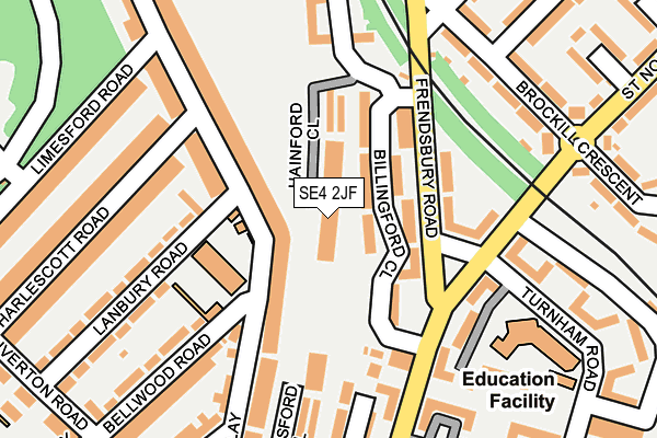 SE4 2JF map - OS OpenMap – Local (Ordnance Survey)