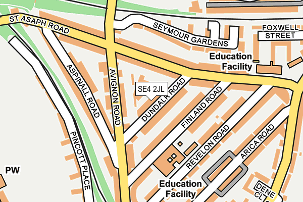 SE4 2JL map - OS OpenMap – Local (Ordnance Survey)