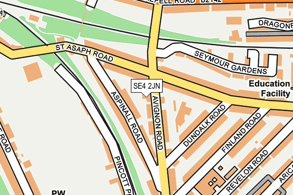 SE4 2JN map - OS OpenMap – Local (Ordnance Survey)