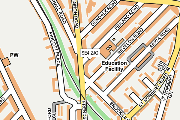 SE4 2JQ map - OS OpenMap – Local (Ordnance Survey)