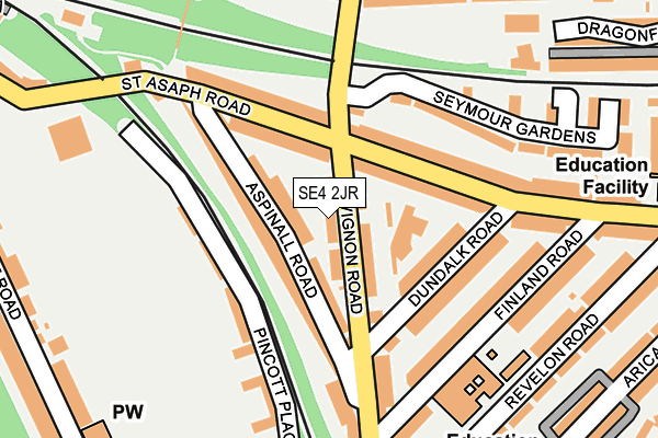 SE4 2JR map - OS OpenMap – Local (Ordnance Survey)