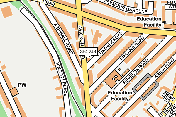 SE4 2JS map - OS OpenMap – Local (Ordnance Survey)
