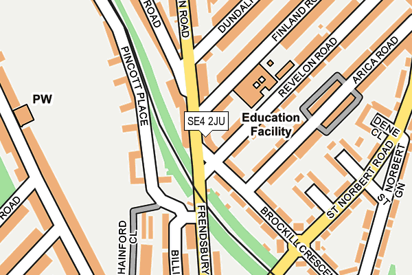 SE4 2JU map - OS OpenMap – Local (Ordnance Survey)