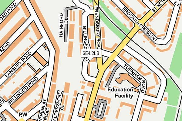 SE4 2LB map - OS OpenMap – Local (Ordnance Survey)