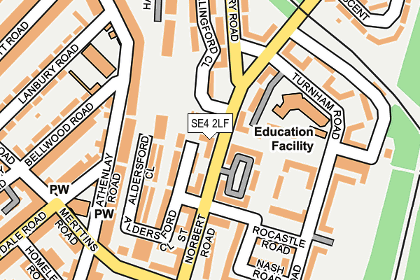 SE4 2LF map - OS OpenMap – Local (Ordnance Survey)
