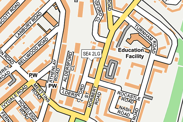 SE4 2LG map - OS OpenMap – Local (Ordnance Survey)