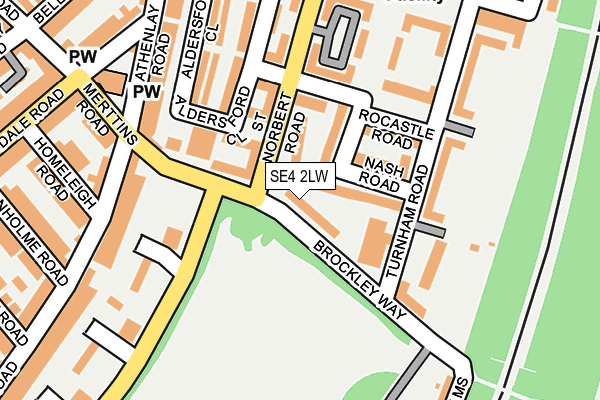 SE4 2LW map - OS OpenMap – Local (Ordnance Survey)