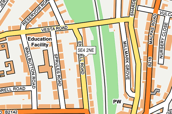 SE4 2NE map - OS OpenMap – Local (Ordnance Survey)