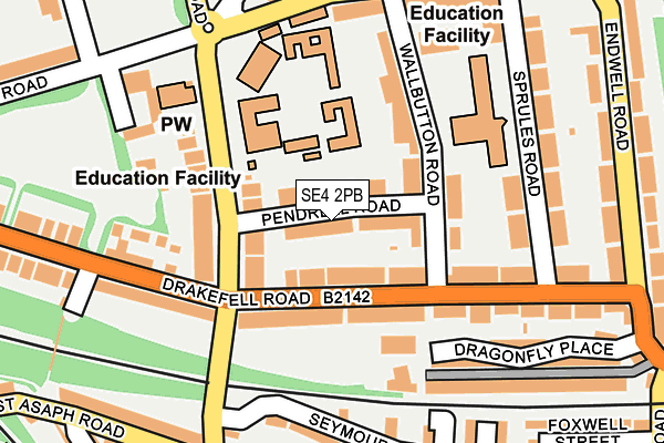 SE4 2PB map - OS OpenMap – Local (Ordnance Survey)