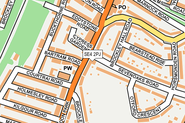 SE4 2PJ map - OS OpenMap – Local (Ordnance Survey)
