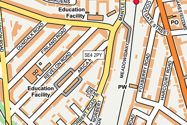 SE4 2PY map - OS OpenMap – Local (Ordnance Survey)