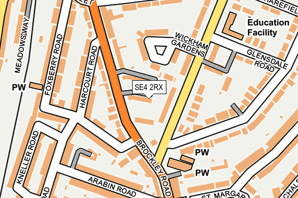 SE4 2RX map - OS OpenMap – Local (Ordnance Survey)