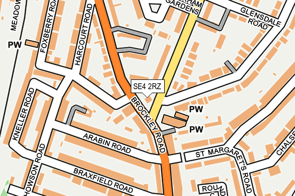 SE4 2RZ map - OS OpenMap – Local (Ordnance Survey)