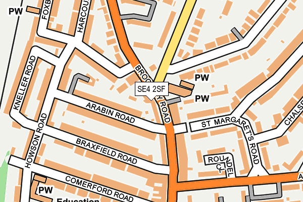 SE4 2SF map - OS OpenMap – Local (Ordnance Survey)