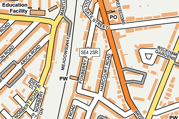 SE4 2SR map - OS OpenMap – Local (Ordnance Survey)