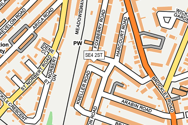 SE4 2ST map - OS OpenMap – Local (Ordnance Survey)