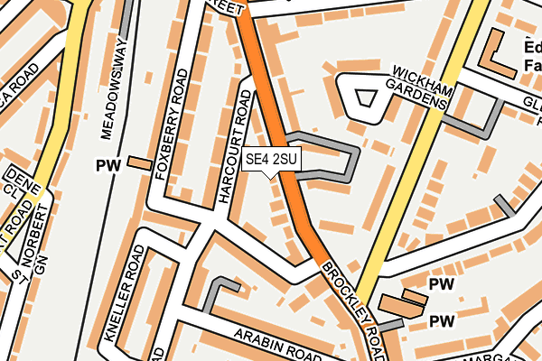 SE4 2SU map - OS OpenMap – Local (Ordnance Survey)