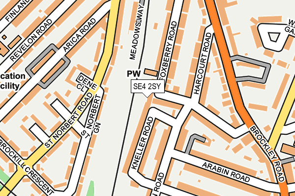 SE4 2SY map - OS OpenMap – Local (Ordnance Survey)