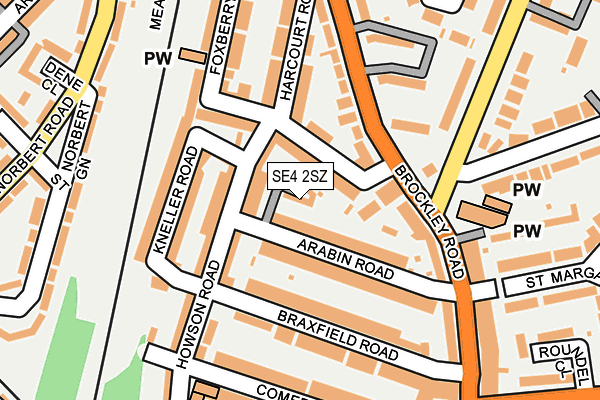 SE4 2SZ map - OS OpenMap – Local (Ordnance Survey)