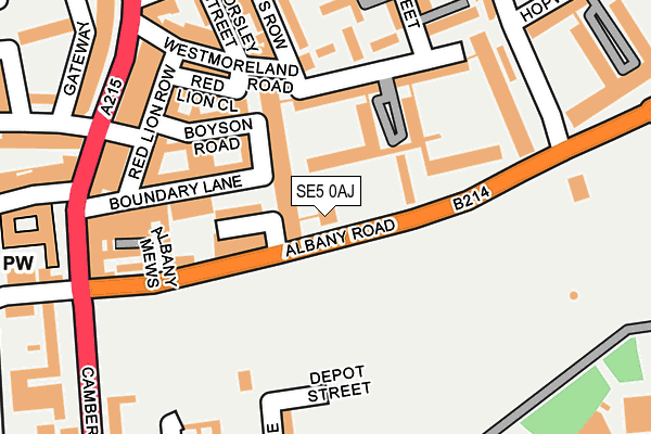 SE5 0AJ map - OS OpenMap – Local (Ordnance Survey)