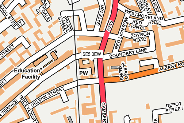 SE5 0EW map - OS OpenMap – Local (Ordnance Survey)