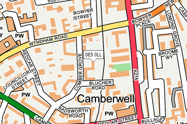 SE5 0LL map - OS OpenMap – Local (Ordnance Survey)