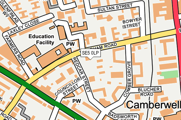 SE5 0LP map - OS OpenMap – Local (Ordnance Survey)