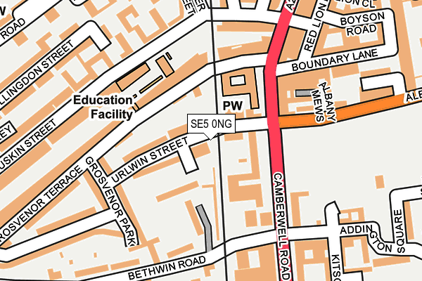 SE5 0NG map - OS OpenMap – Local (Ordnance Survey)