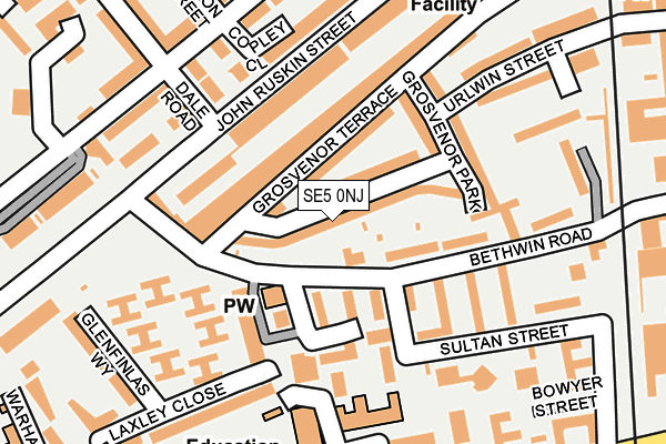 SE5 0NJ map - OS OpenMap – Local (Ordnance Survey)