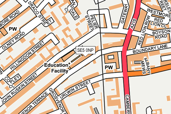SE5 0NP map - OS OpenMap – Local (Ordnance Survey)