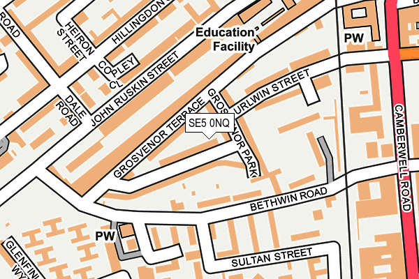 SE5 0NQ map - OS OpenMap – Local (Ordnance Survey)