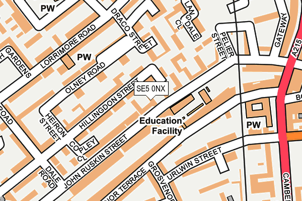 SE5 0NX map - OS OpenMap – Local (Ordnance Survey)