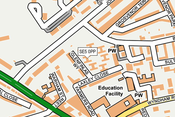 SE5 0PP map - OS OpenMap – Local (Ordnance Survey)