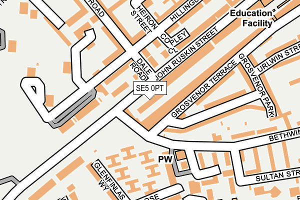 SE5 0PT map - OS OpenMap – Local (Ordnance Survey)
