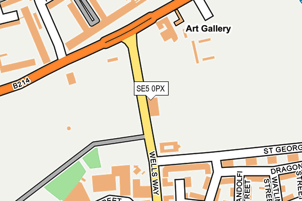 SE5 0PX map - OS OpenMap – Local (Ordnance Survey)