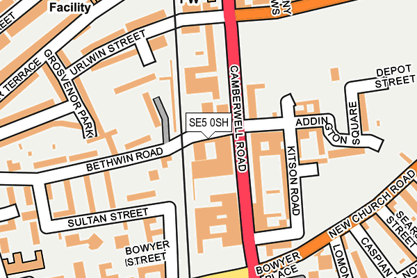 SE5 0SH map - OS OpenMap – Local (Ordnance Survey)