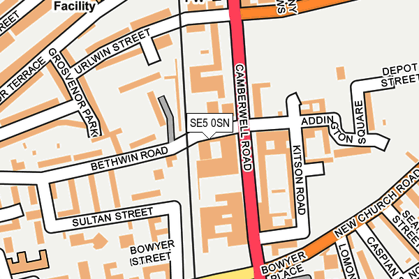 SE5 0SN map - OS OpenMap – Local (Ordnance Survey)