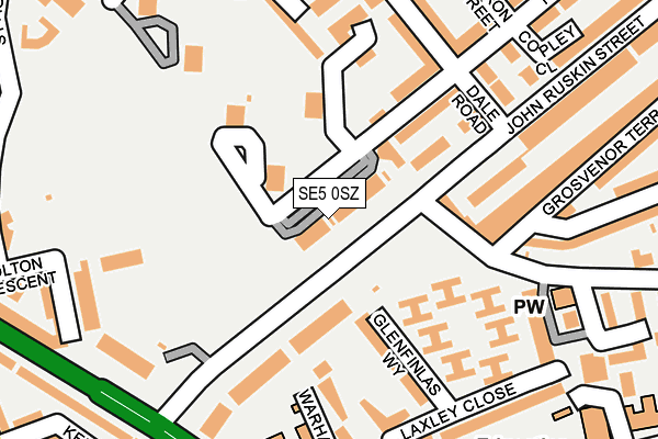 SE5 0SZ map - OS OpenMap – Local (Ordnance Survey)