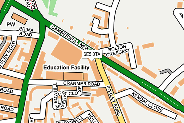 SE5 0TA map - OS OpenMap – Local (Ordnance Survey)