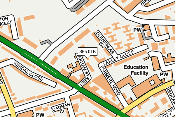 SE5 0TB map - OS OpenMap – Local (Ordnance Survey)