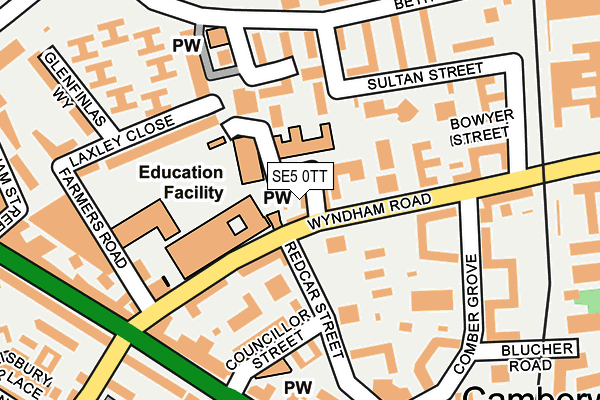 SE5 0TT map - OS OpenMap – Local (Ordnance Survey)