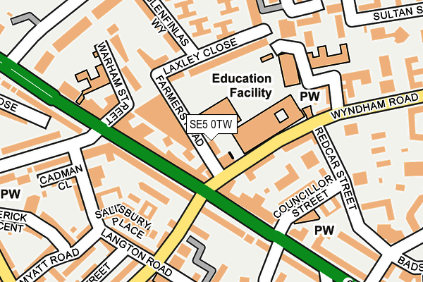 SE5 0TW map - OS OpenMap – Local (Ordnance Survey)