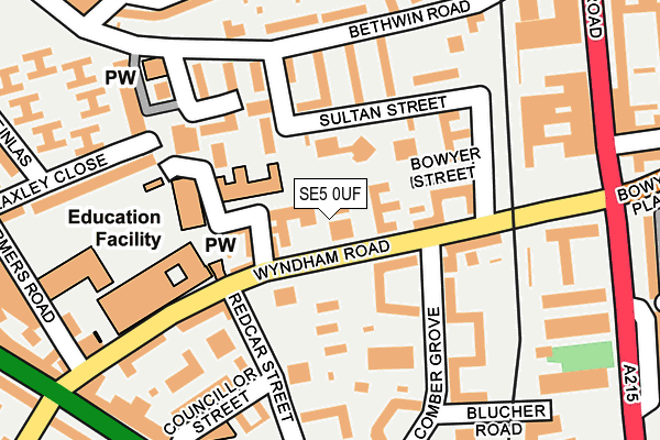 SE5 0UF map - OS OpenMap – Local (Ordnance Survey)