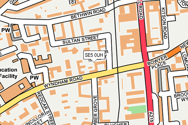 SE5 0UH map - OS OpenMap – Local (Ordnance Survey)