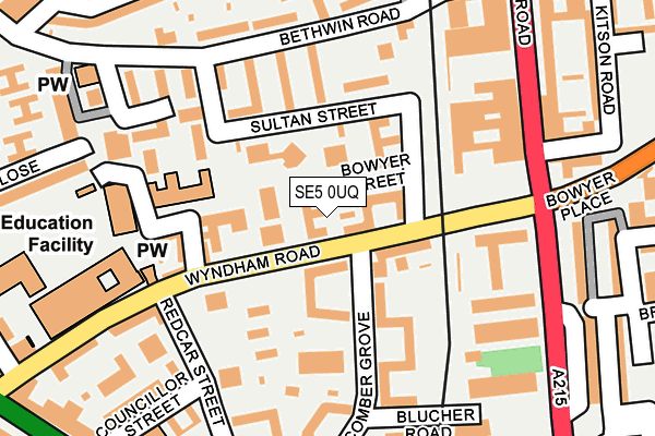 SE5 0UQ map - OS OpenMap – Local (Ordnance Survey)