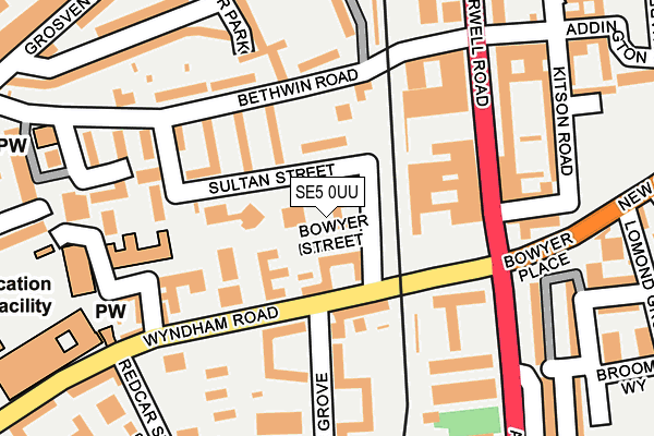 SE5 0UU map - OS OpenMap – Local (Ordnance Survey)